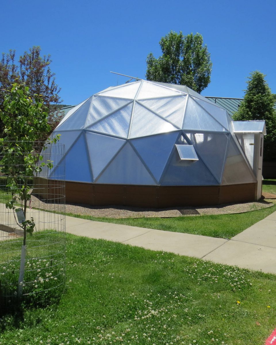 geodesic dome greenhouse at school