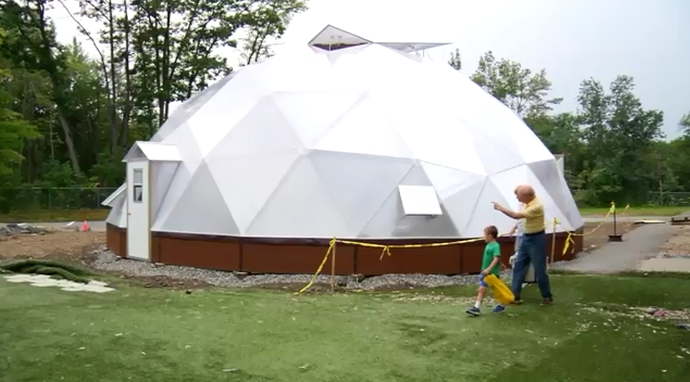 geodesic dome greenhouse in Maine