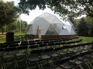 Mini-University geodesic dome greenhouse