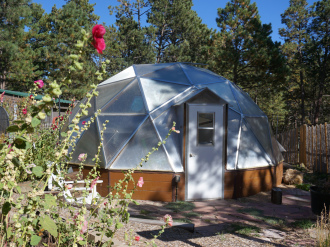 Growing Dome Greenhouse in spring