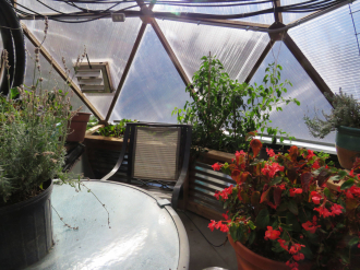 Cooling Fan in geodesic dome greenhouse