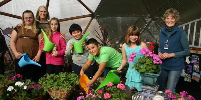 Growing Dome Greenhouse in Oregon School