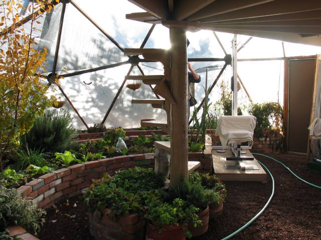 upper deck in Growing Dome Greenhouse