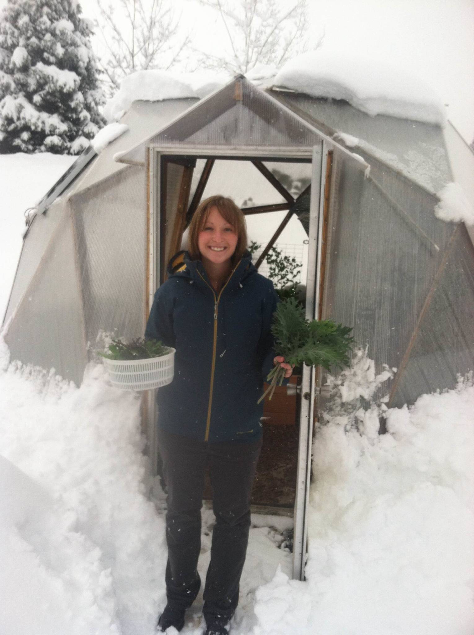 Winter Greenhouse Gardening in a Growing Dome