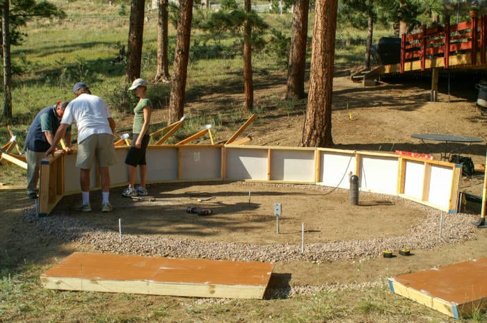 building dome greenhouse foundation wall