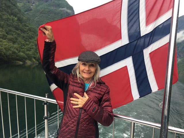 Puja with the Norwegian Flag