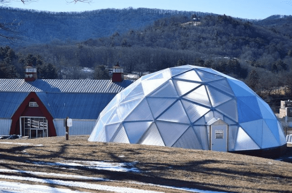 Eliadas-42-Geodesic-Dome-Greenhouse-Classroom-in-Asheville-NC-1 - Growing Spaces Greenhouses 42 Growing Dome at Eliada Farms