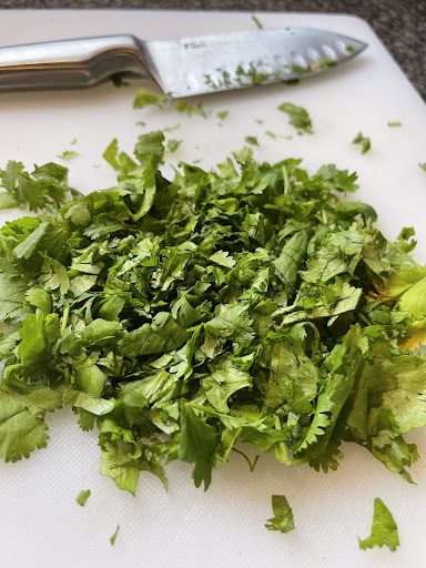 diced cilantro