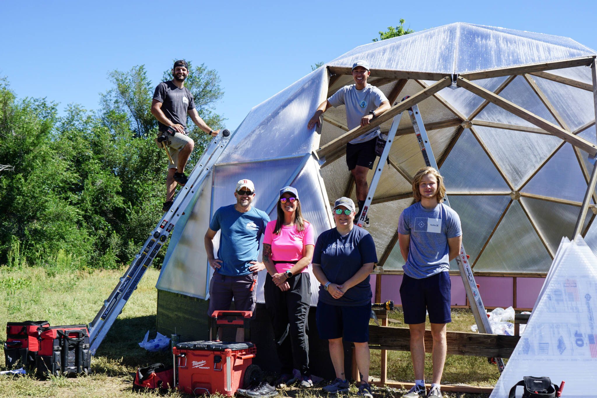 Growing Dome Greenhouse being built at VA