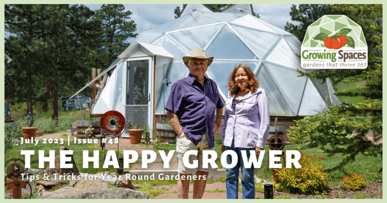cover photo from issue #48 of the growing spaces happy grower newsletter