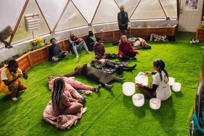 reiki therapy in the growing dome greenhouse