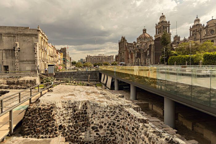 Ruins of Templo Mayor in the center of Mexico city Mexico - Growing Spaces Greenhouses Remains of Templo Mayor ruins in the heart of modern Mexico City