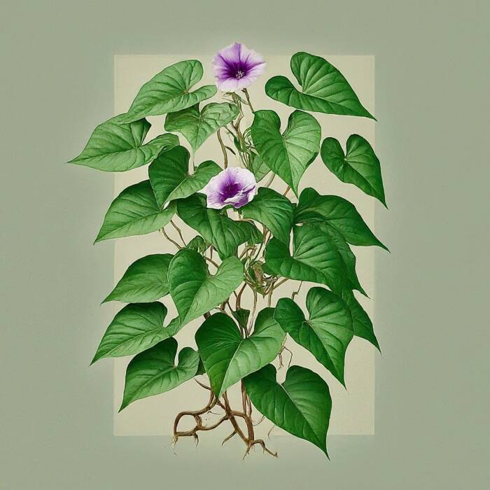 Growing sweet potato Gemini AI generated illustration