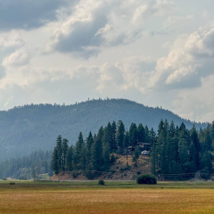 Growing Dome on a hillside by a lake in washington